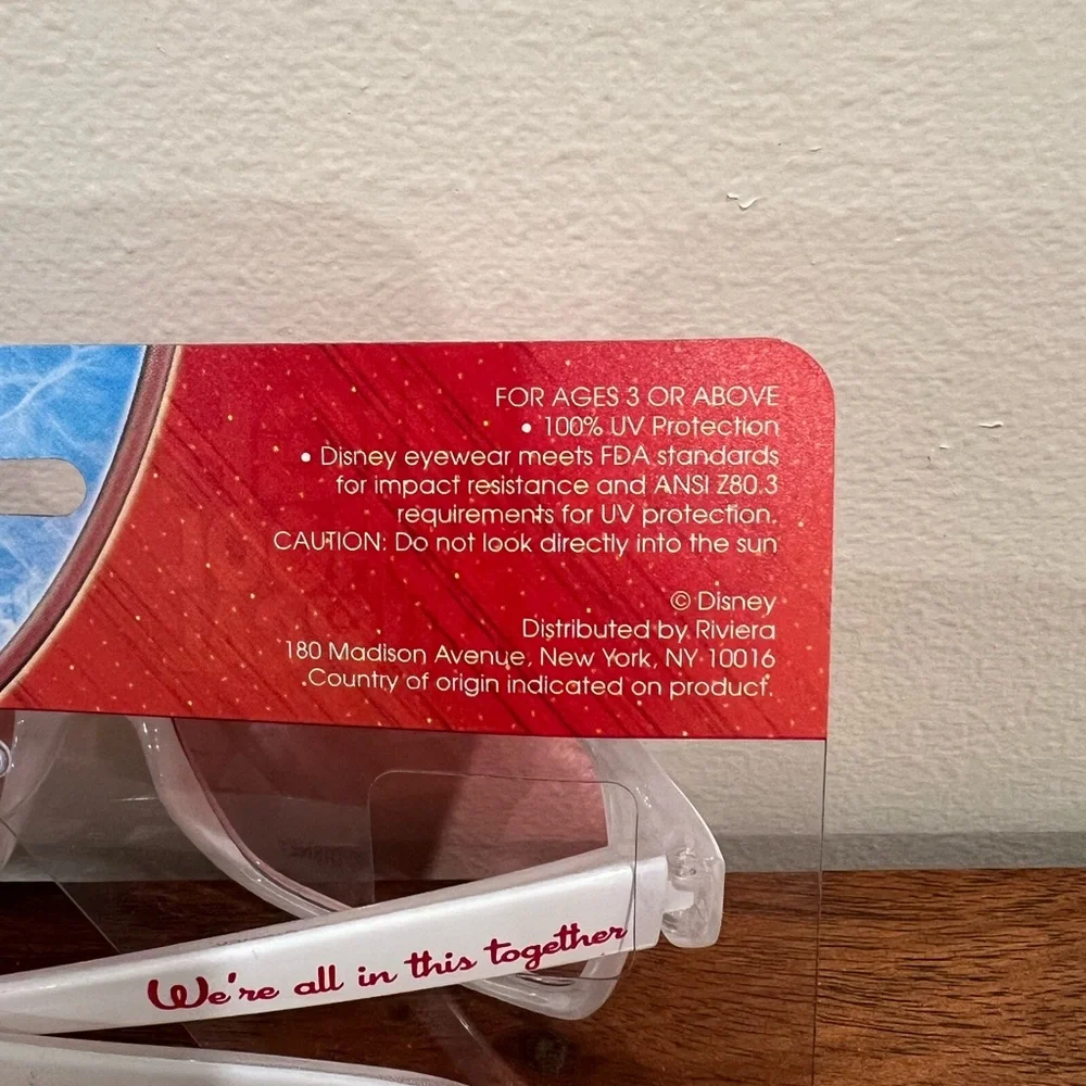 Vintage Disney High School Musical White Sunglasses in packaging